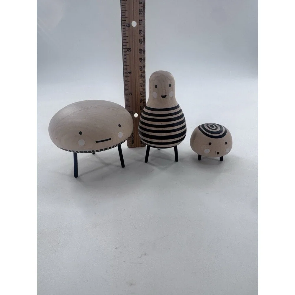 SET of 3 Ikea DVÄRGTALL DVARGTALL Decorative Figures Figurines Wood Ships Fast